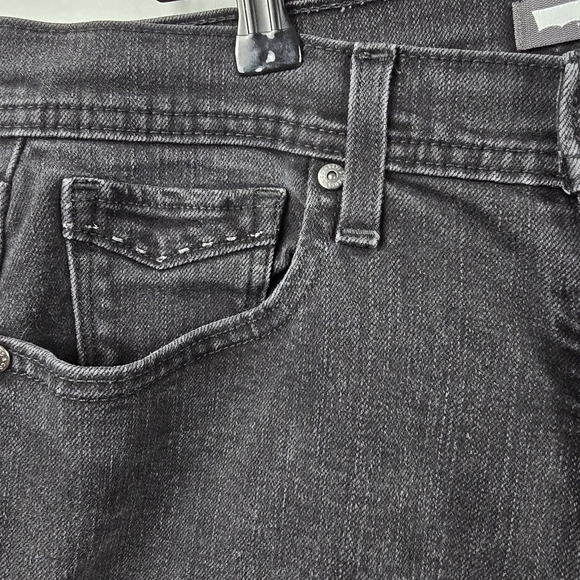 LEVI'S 505 Straight Leg Raw Hem Jean Pants Black Denim Womens Size 8 - Picture 3 of 15